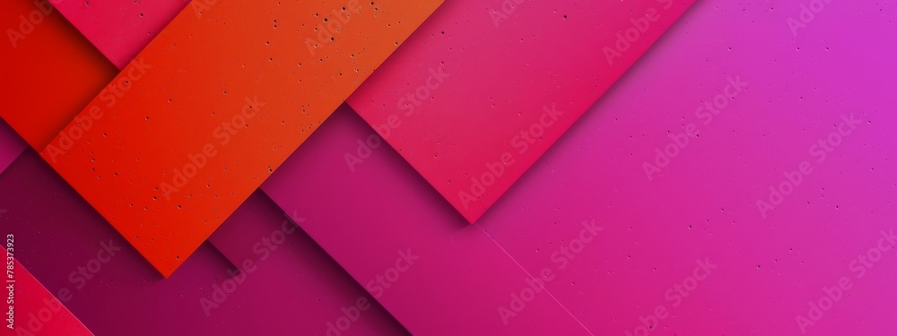 Aufkleber Abstract texture red pink background banner panorama long with 3d geometric triangular gradient shapes for website, business, print design template paper pattern illustration wall