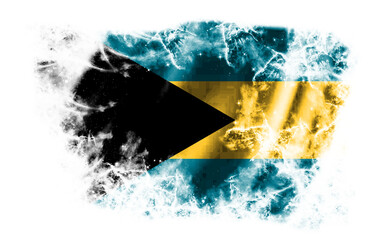 White background with torn flag of Bahamas