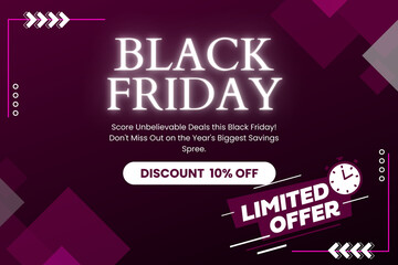Black Friday Sale, Limited offer, Black Friday Sale Event Template