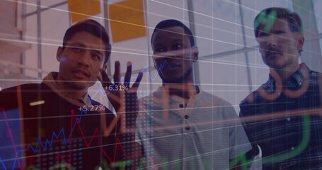 Image of data processing over business people