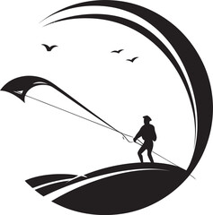 Abstract Kiteboarder Vector Graphic