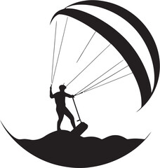 Energetic Kite Surfing Vector Design