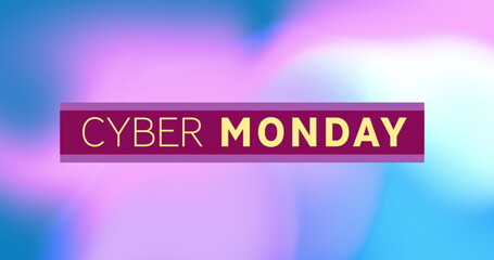 Image of cyber monday text over shapes