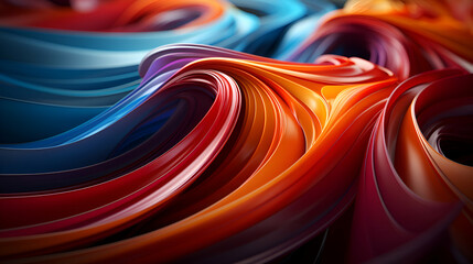 3d render of colorful twisted sheets of paper. abstract background. - obrazy, fototapety, plakaty
