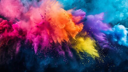 explosive colored powder flying in the air vibrant holi festival celebration dynamic abstract photography