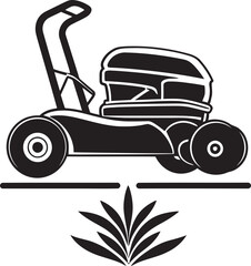 Floating Lawn Mower Vector Graphic