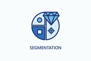 Segmentation vector, icon or logo sign symbol illustration