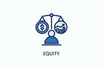 Equity vector, icon or logo sign symbol illustration