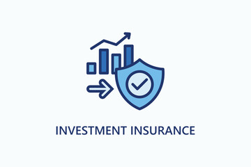 Investment insurance vector, icon or logo sign symbol illustration