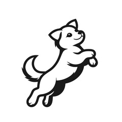 Obraz na płótnie Canvas Cute dog illustration vector silhouette on white background