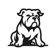 Cute dog illustration vector silhouette on white background