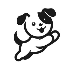 Cute dog illustration vector silhouette on white background