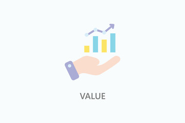 Naklejka premium Value vector, icon or logo sign symbol illustration