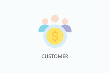 Customer vector, icon or logo sign symbol illustration