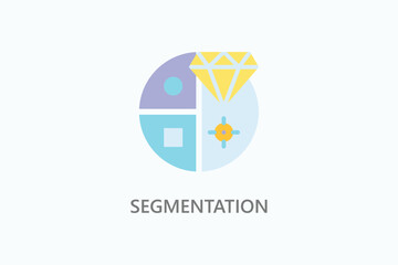 Segmentation vector, icon or logo sign symbol illustration