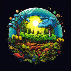 Protecting Our Planet: Earth Day Concept Art Featuring Green Earth