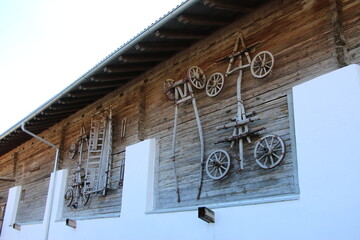 sign on a house in alpine mountains