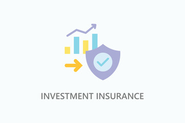 Investment insurance vector, icon or logo sign symbol illustration