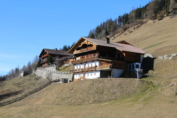 mountain house in the alpine mountains