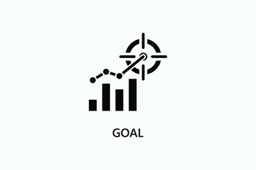 Goal vector, icon or logo sign symbol illustration