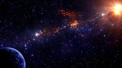 Obraz na płótnie Canvas background field stars in deep space and galaxies