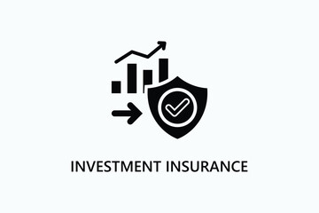 Investment insurance vector, icon or logo sign symbol illustration