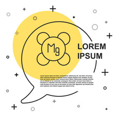 Black line Magnesium chemical element icon isolated on isolated on white background. Random dynamic shapes. Vector