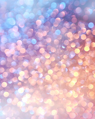 Fototapeta premium Pastel Colors Glittering Lights with Dreamy Bokeh, banner, background for event invitation, New Year's or Christmas decoration, Party Time, Festival Holiday, Birthday, Space for text