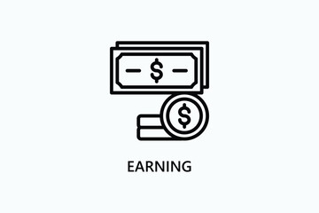 Earning vector, icon or logo sign symbol illustration