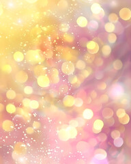 Pink and Yellow	Glittering Lights with Dreamy Bokeh, 	banner, background for event invitation, New Year's or Christmas decoration, Party Time, Festival	Holiday, Birthday, Space for text