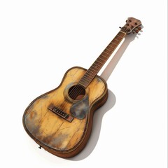  2D video game asset, Guitar. Single object, white background