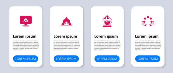 Set Juggling ball, Attraction carousel, Circus tent and . Business infographic template. Vector