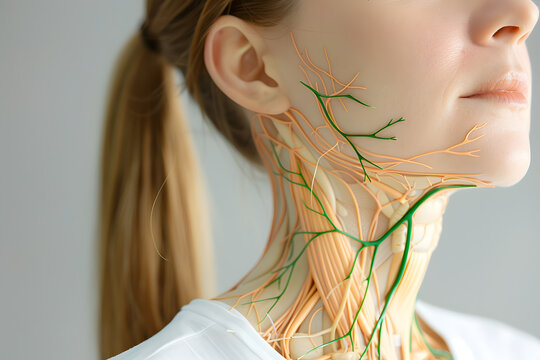 Lymphatic drainage system 3D illustration