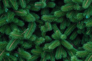 Fototapeta na wymiar Beautiful seamless pattern with fir tree branches, coniferous forest endless texture. Evergreen nature background. Christmas or new year backdrop.