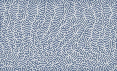 Matte blue irregular organic lines turing pattern background design