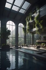 swimming pool in  old hotel