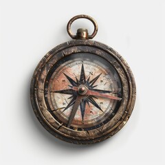  2D video game asset, Compass. Single object, white background