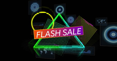 Image of data processing over flash sale text