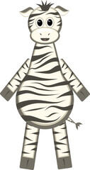 Vector of cartoon zebra illustration on white