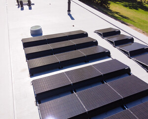 Photovoltaic  System for Flat Roof. Mounting Structure for Solar PV Power Plant. Residential Flat...