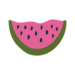 Cute stylized watermelon. Watermelon cut. Isolated vector illustration for your design