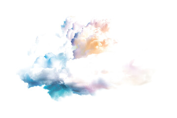 A pastel watercolor cloud formation on white background.