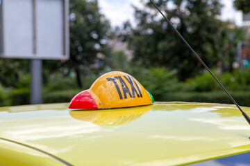 Romanian yellow taxi sign