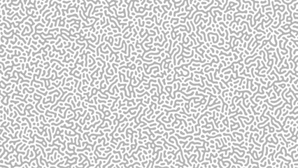 Turing reaction diffusion monochrome seamless pattern with chaotic motion. Vector illustration of chemical morphogenesis concept.