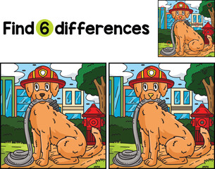 Firefighter Dog Find The Differences