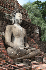 Buddha statue at Wat Mahathat in Sukhothai
