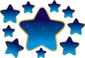 Sparkly star collage element, cute birthday celebration clipart vector set
