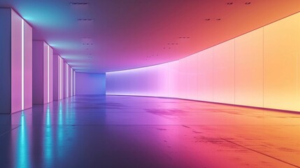 Modern Marvel: A Striking 3D Rendering of an Empty Terminal, Illuminated by Soft Light and Embellished with Contemporary Flair, Offering a Glimpse into the Future of Transportation Design