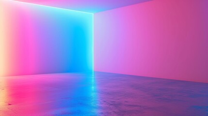 Tranquil Haven: A Mesmerizing 3D Rendering of an Empty Room Bathed in Soft, Ethereal Light and Serene Pastel Tones 