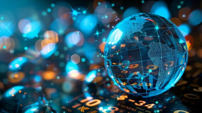 Global Business: A photo of a globe with currency symbols around it